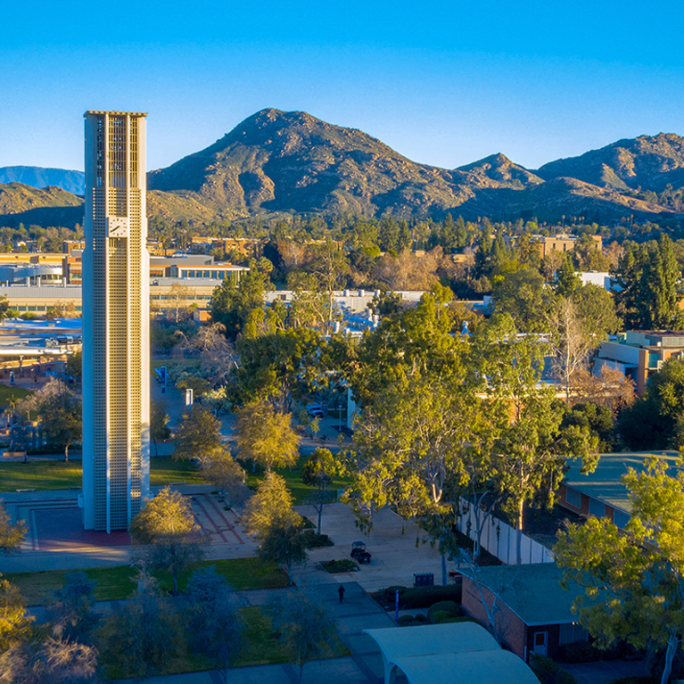 Ariel UCR shot with the iconic Belltower